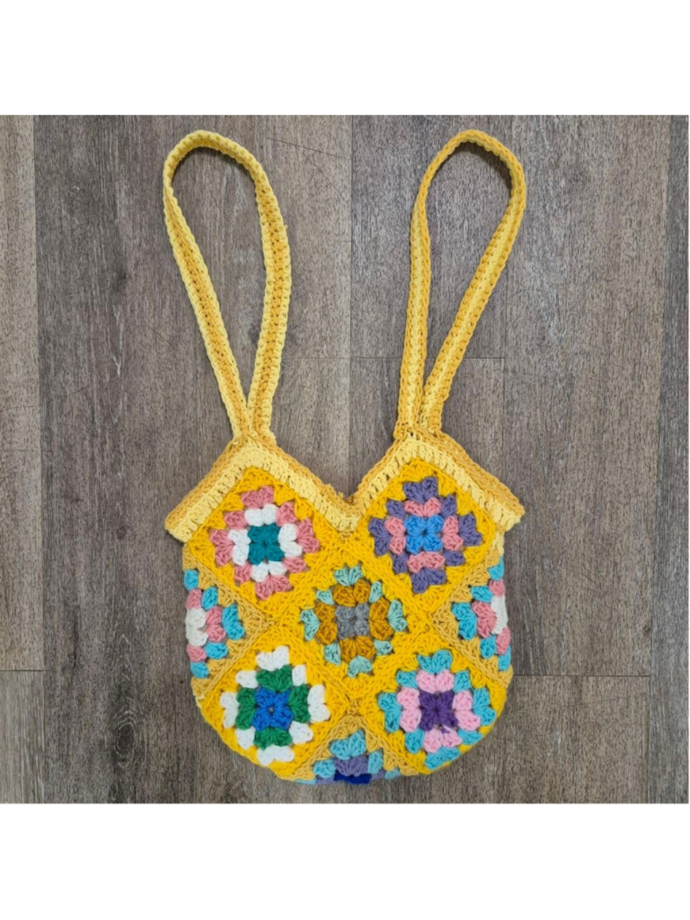 Crochet Tote Bag One Size Yellow Multi-color